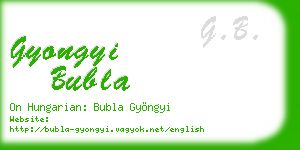 gyongyi bubla business card